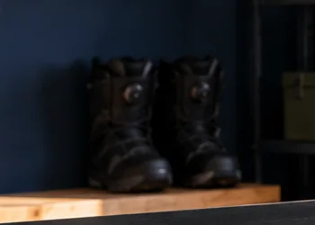 Snowboard boots with the liners pulled out to clean and dry them after riding